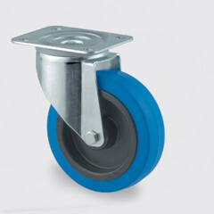 Plate Castor with Blue Wheel